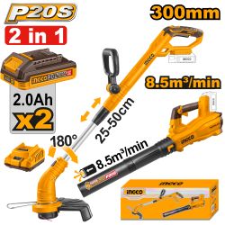 20v Ps+c/l G/trimmer/blower+2batt+char 2pcss