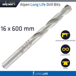 Masonry Drill Bit Long Life 16 X 600mm Pouch