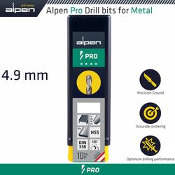 ALPEN Pro 4.9 Mm Hss Drilll Din 338 Rn 135 With Split Point Bulk