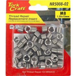 Thread Repair M8 X 1.25 X 12mm Repl Inserts For Nr5008 50pcs