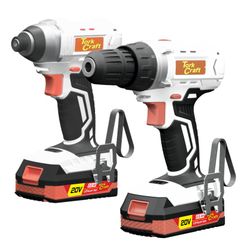 Drill & Impact Driver Twin Pack 20v 2 X 2.0ah Bat Std Charg Carry Bag