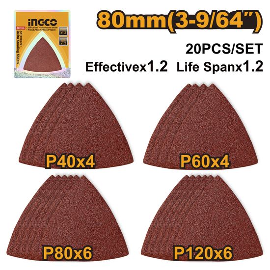 Sand Sheet 80mm Alum Oxide 20pcs