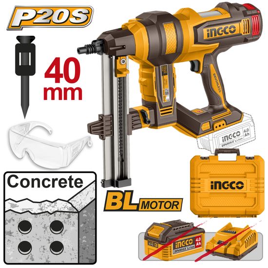 20v Ps+c/l B/l Concrete Nailer 15-40mm