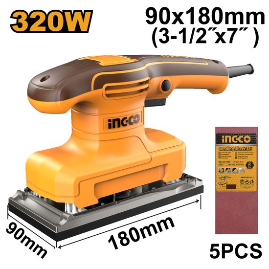 Sander Finishing 320w 90x180mm Incl 5pcss Paper