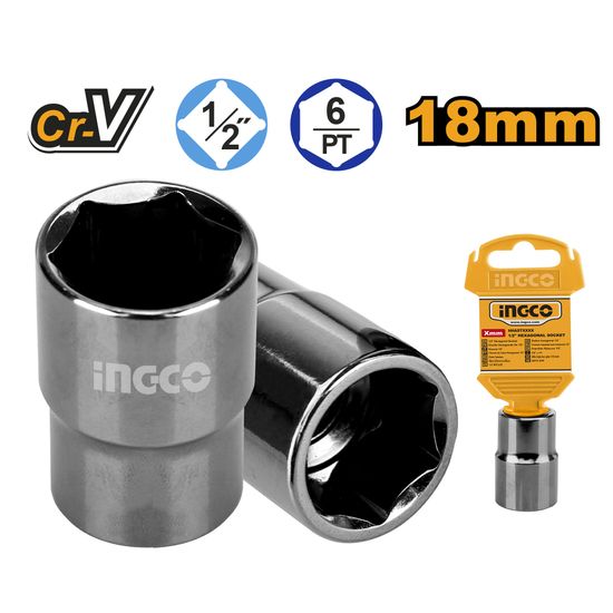 Socket Hex 1/2dr 6pt 18mm