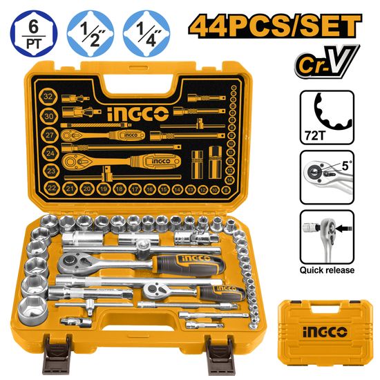 Socket Set 1/4+1/2 44pcs Bmc