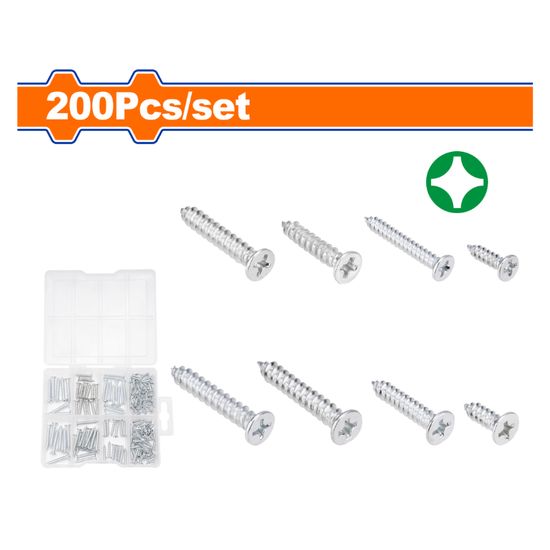 Screw S/tapping C/s Acc Set 3-3.5mm 200pcs