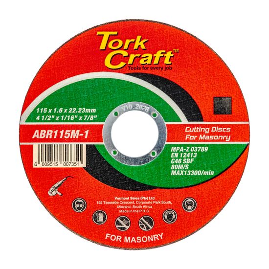 Cutting Disc Masonry 115 X 1.6 X 22.2mm