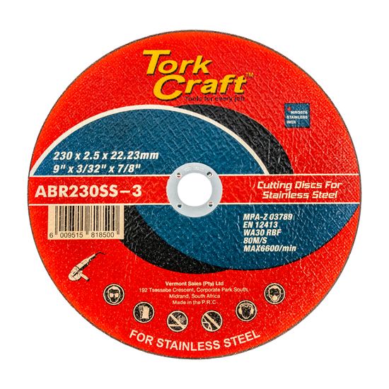 Cutting Disc Stainless Steel 230 X 2.5 22.22mm