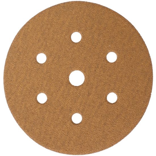 Gold Disc (50 Pieces) 80 Grit 150mm X 6+1 Holes Hook And Loop