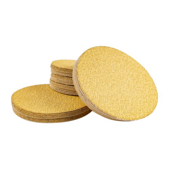Gold Disc (50 Pieces) 320 Grit 125mm Without Hole Hook And Loop