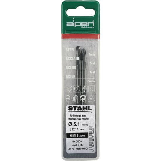 Hss Super Drill Bit Double Ended 5.1mm 2/pouch
