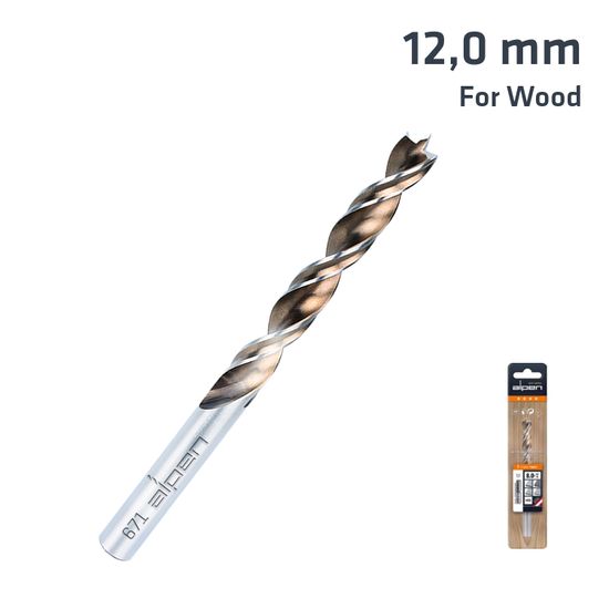 Timber Twist 12.0mm Wood Drill Bit Sleeved