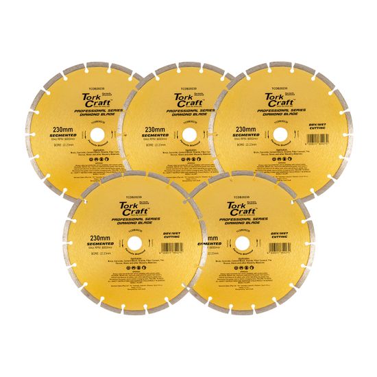 Diamond Blade Segmented 230mm Professional Bulk 5 Pack